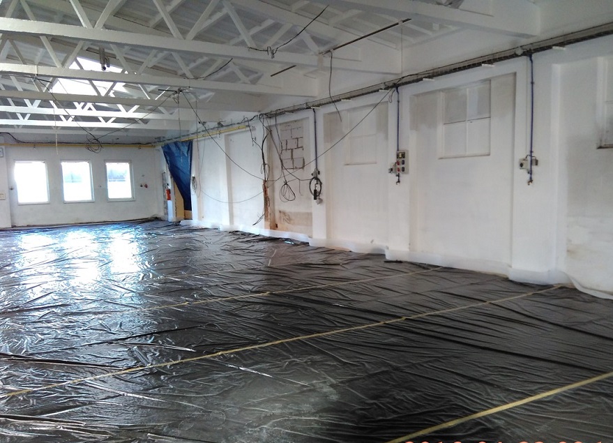 Zhotovení podlahy v provozovně P02, ASV, výrobní družstvo
