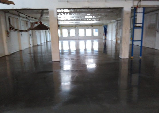 Zhotovení podlahy v provozovně P02, ASV, výrobní družstvo
