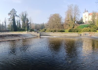 Doubrava, VD Žleby-Zámecký, oprava spárování, odstranění nánosů v&nbsp;nadjezí, oprava stavidla